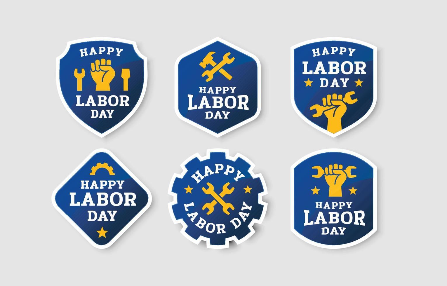 collection d'insignes de bonne fête du travail vecteur