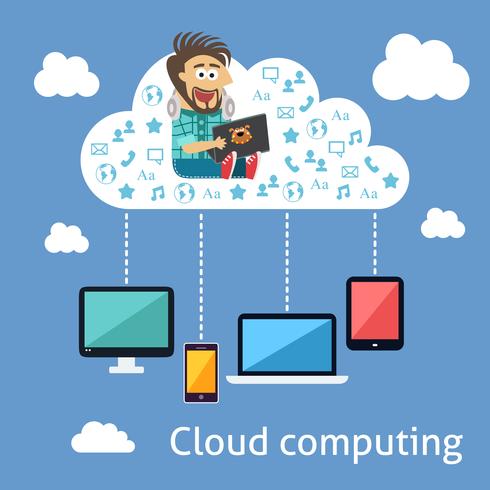 Concept de cloud computing d&#39;entreprise vecteur