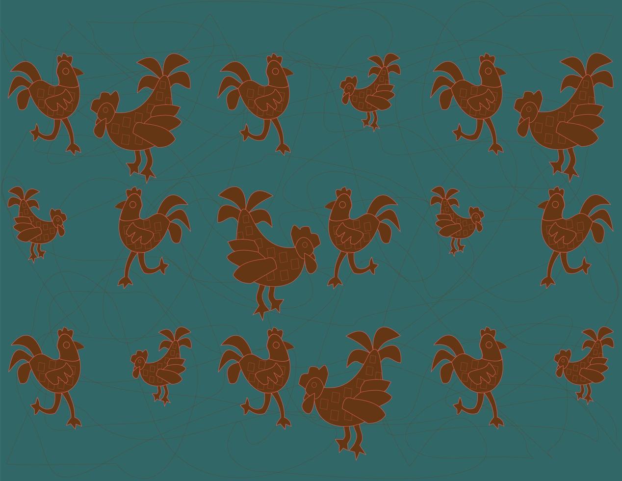 conception de fond de vecteur avec motif de poulet. conceptions pour l'impression sur des tissus, des courtepointes et des besoins graphiques. modèles modernes. illustrations.