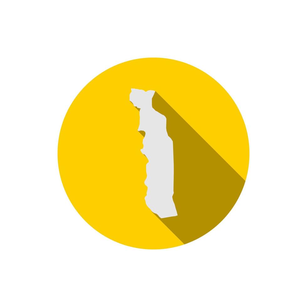 carte du togo sur cercle jaune avec ombre portée vecteur