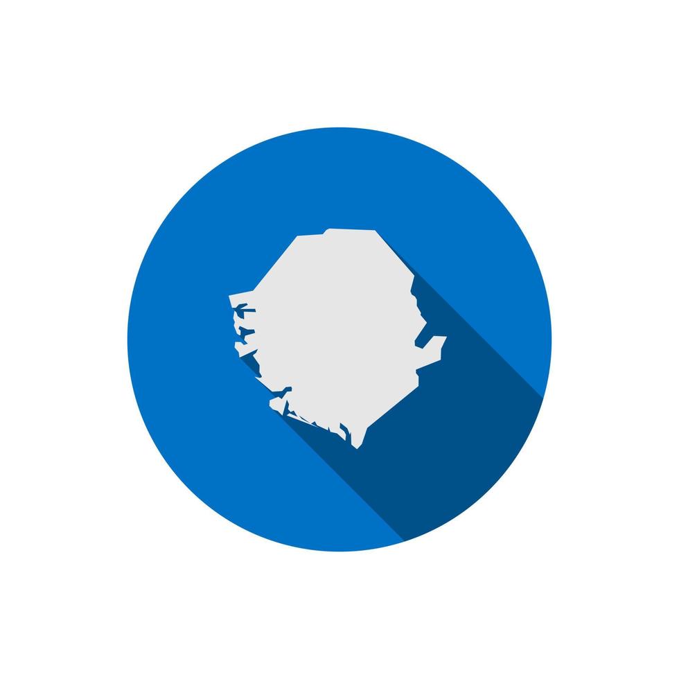 carte de la sierra leone sur cercle bleu avec ombre portée vecteur