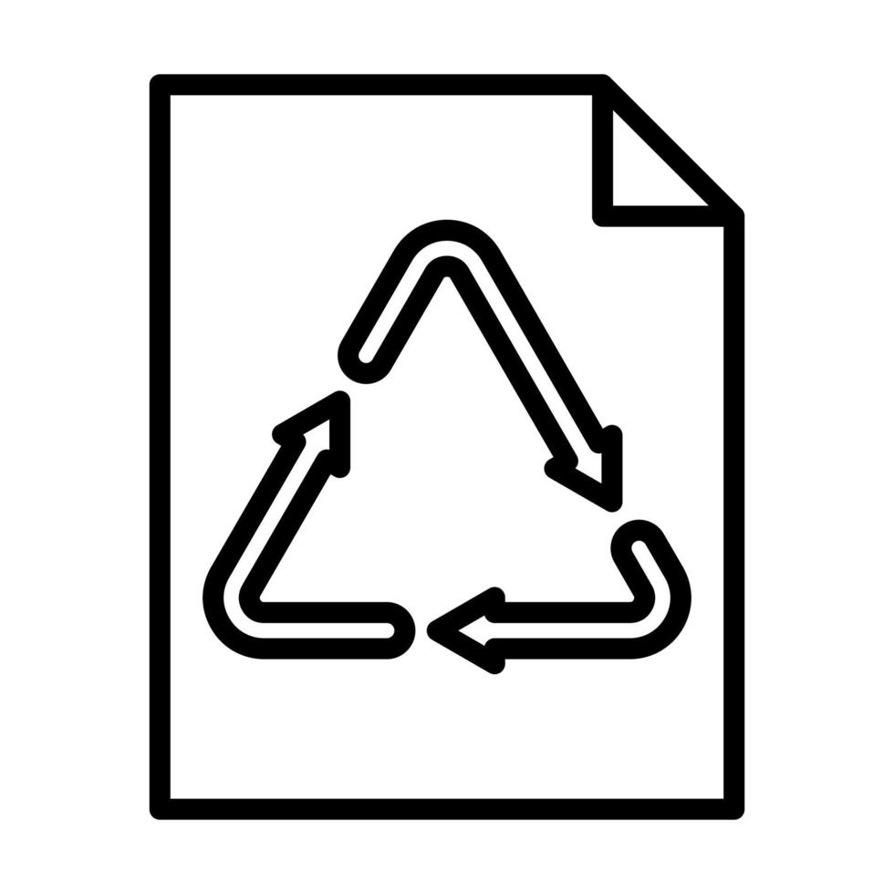 icône de ligne de recyclage de papier vecteur