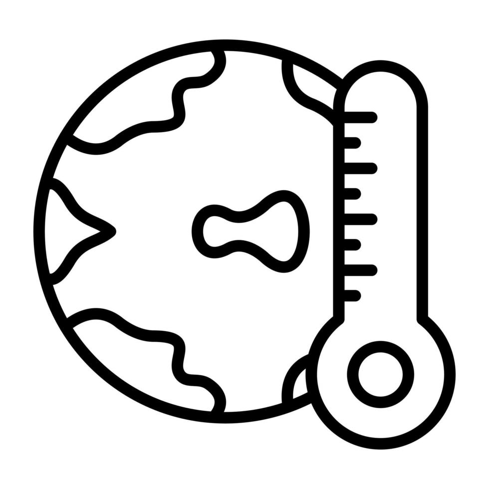 icône de ligne de réchauffement climatique vecteur