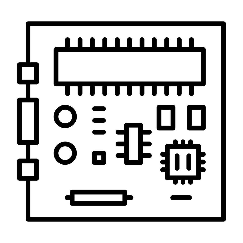 icône de ligne de carte mère vecteur