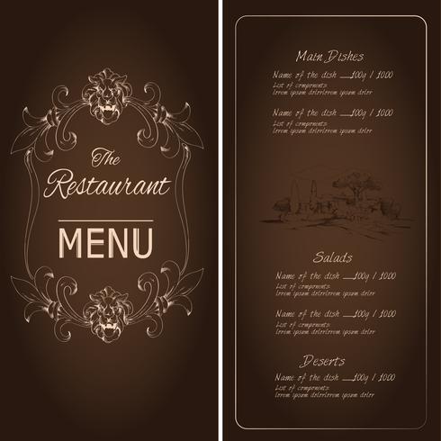 Modèle de menu de restaurant vecteur