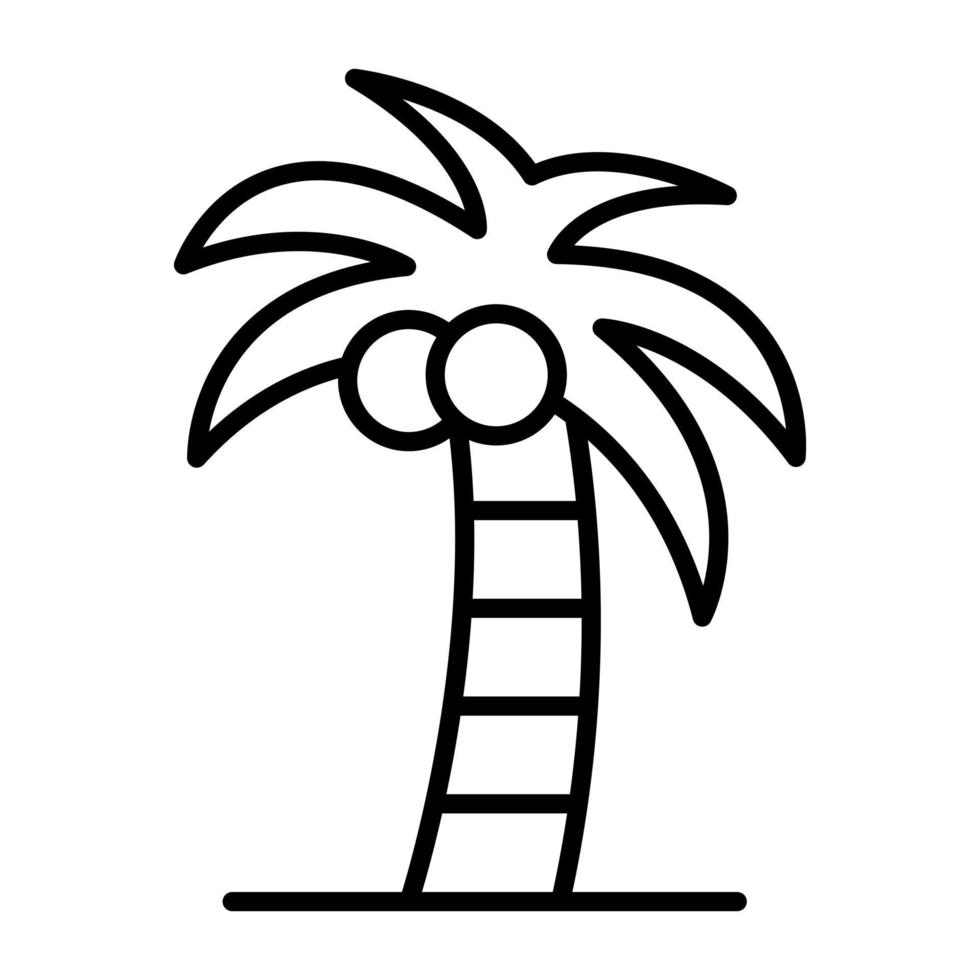 icône de ligne de cocotier vecteur