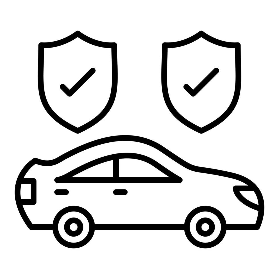 icône de ligne de sécurité de voiture vecteur