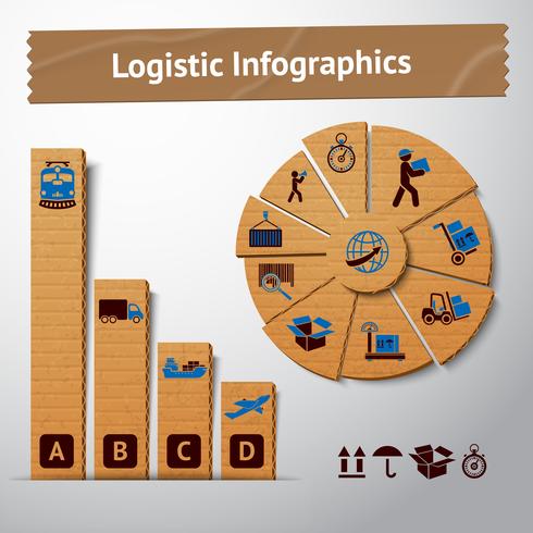 Éléments d&#39;infographie en carton logistique vecteur