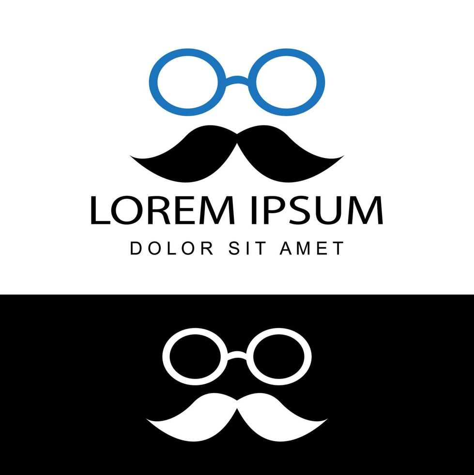 lunettes et vecteur de conception de modèle de moustache avec fond blanc isolé