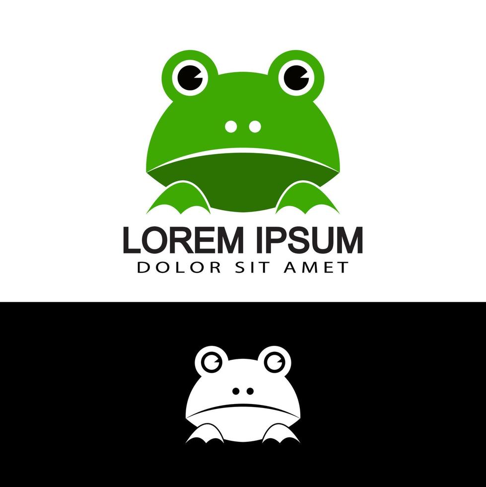 vecteur de conception de modèle de logo grenouille avec fond blanc isolé