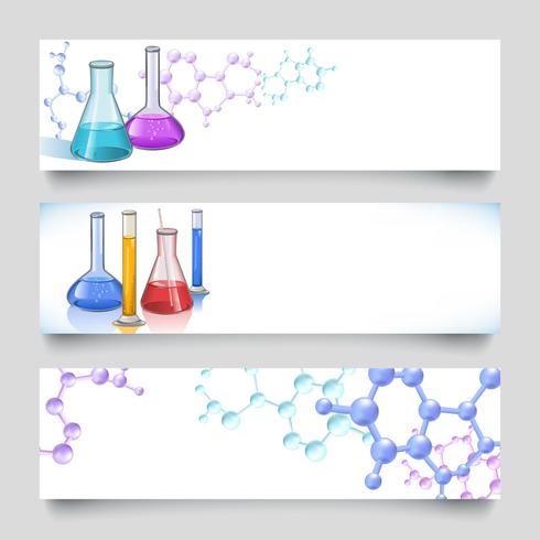 Bannières de laboratoire de chimie vecteur