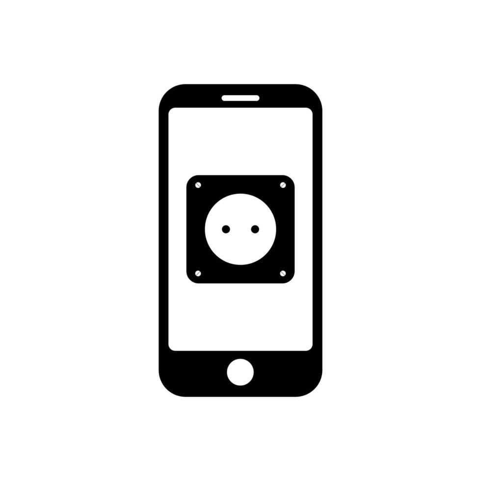 téléphone avec symbole d'icône de prise de courant pour l'application et le web vecteur