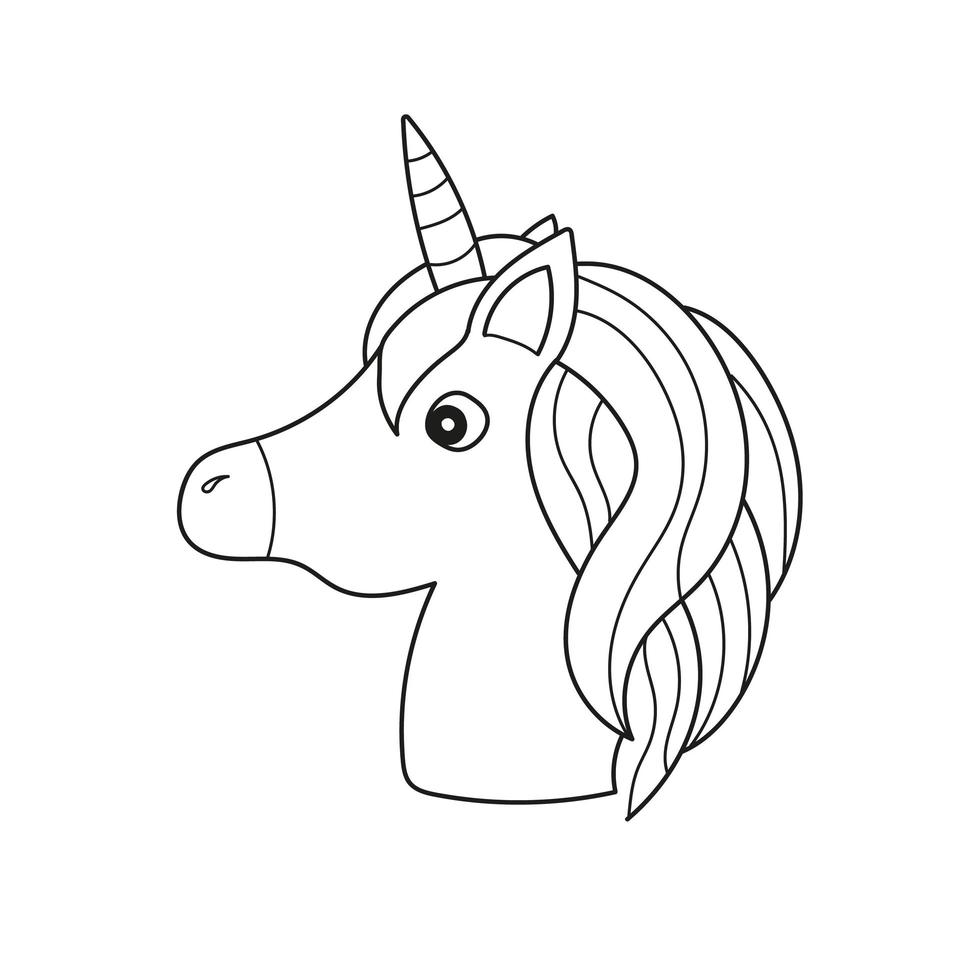 coloriage simple. Licorne. animal magique. oeuvre vectorielle. noir et blanc vecteur