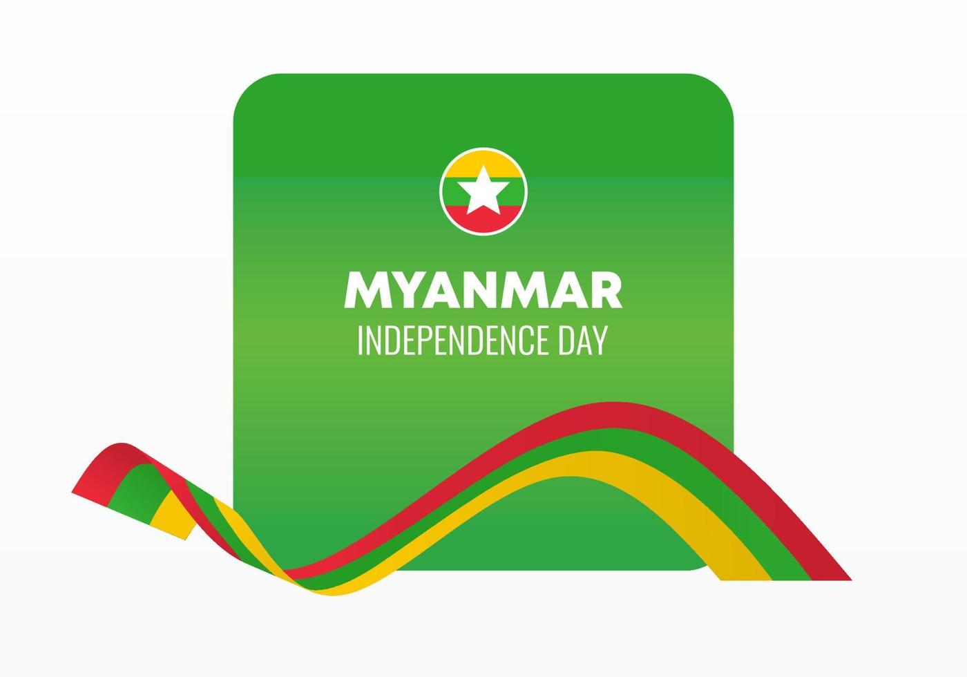 affiche de la fête de l'indépendance du myanmar pour la célébration le 4 janvier. vecteur