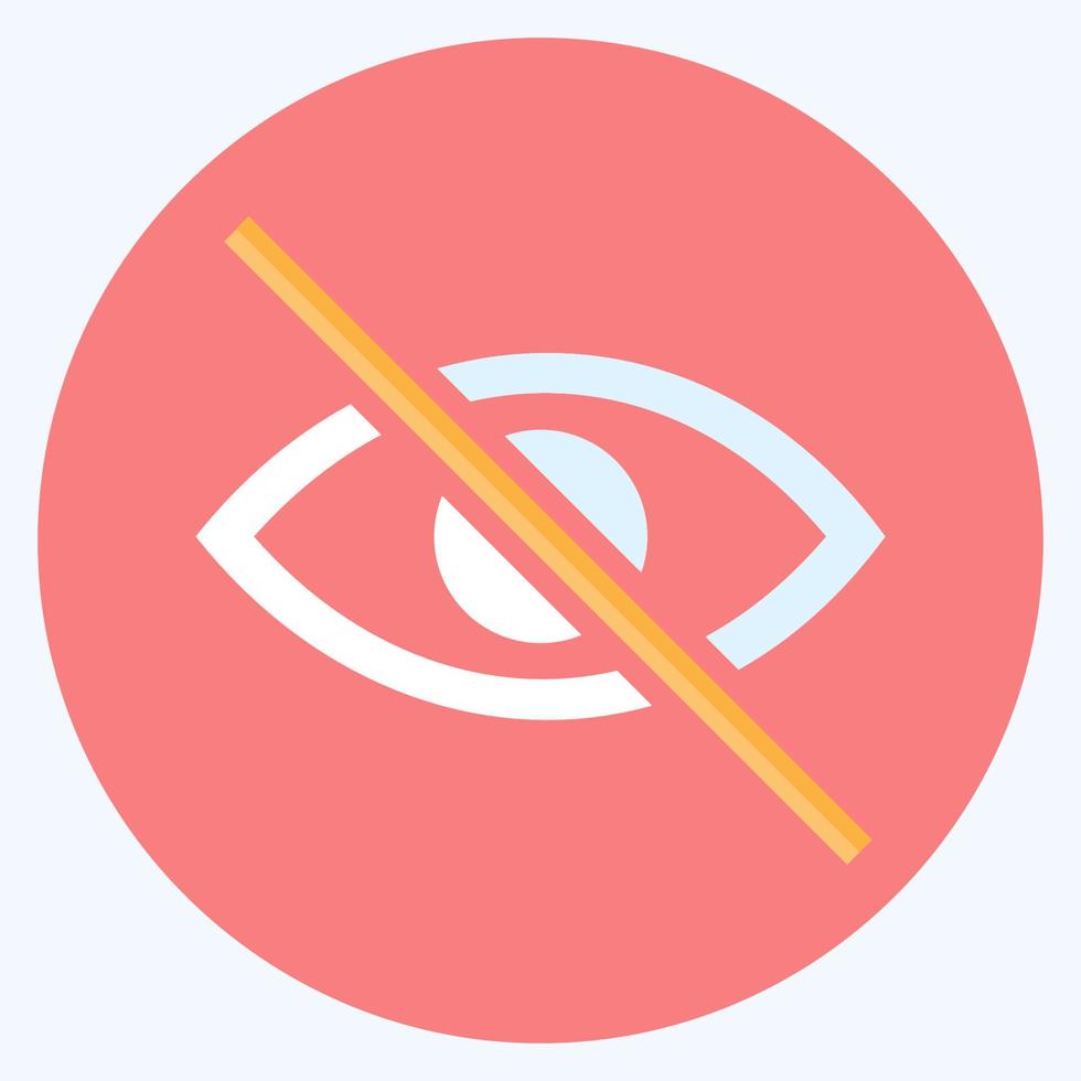 visibilité de l'icône désactivée - style plat - illustration simple, trait modifiable vecteur