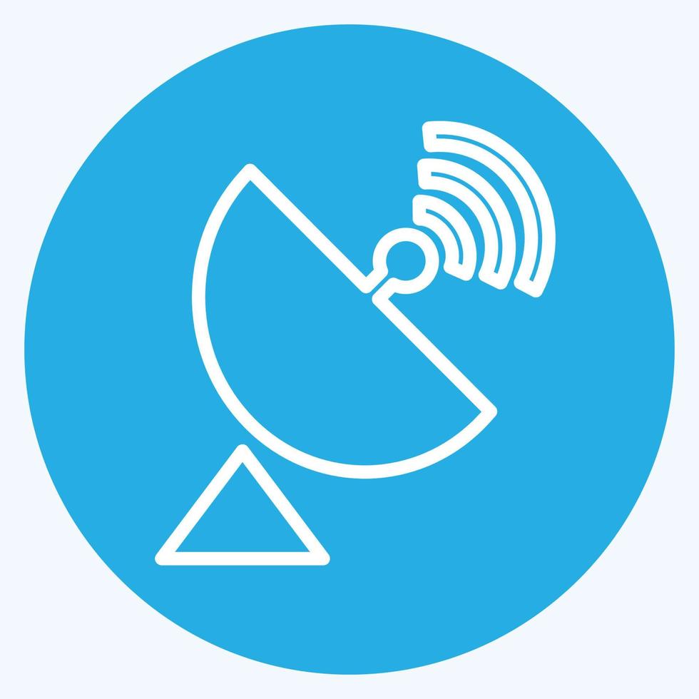 antenne parabolique icône - style yeux bleus illustration simple trait modifiable vecteur