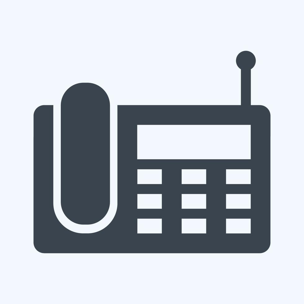 téléphone fixe sans fil icône - style glyphe simple illustration trait modifiable vecteur