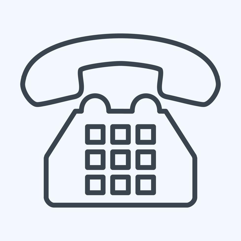 téléphone icône - style de ligne, illustration simple, trait modifiable vecteur