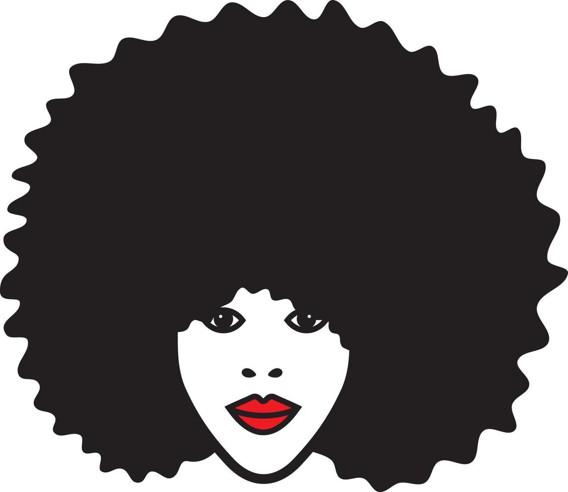 femme noire avec afro vecteur