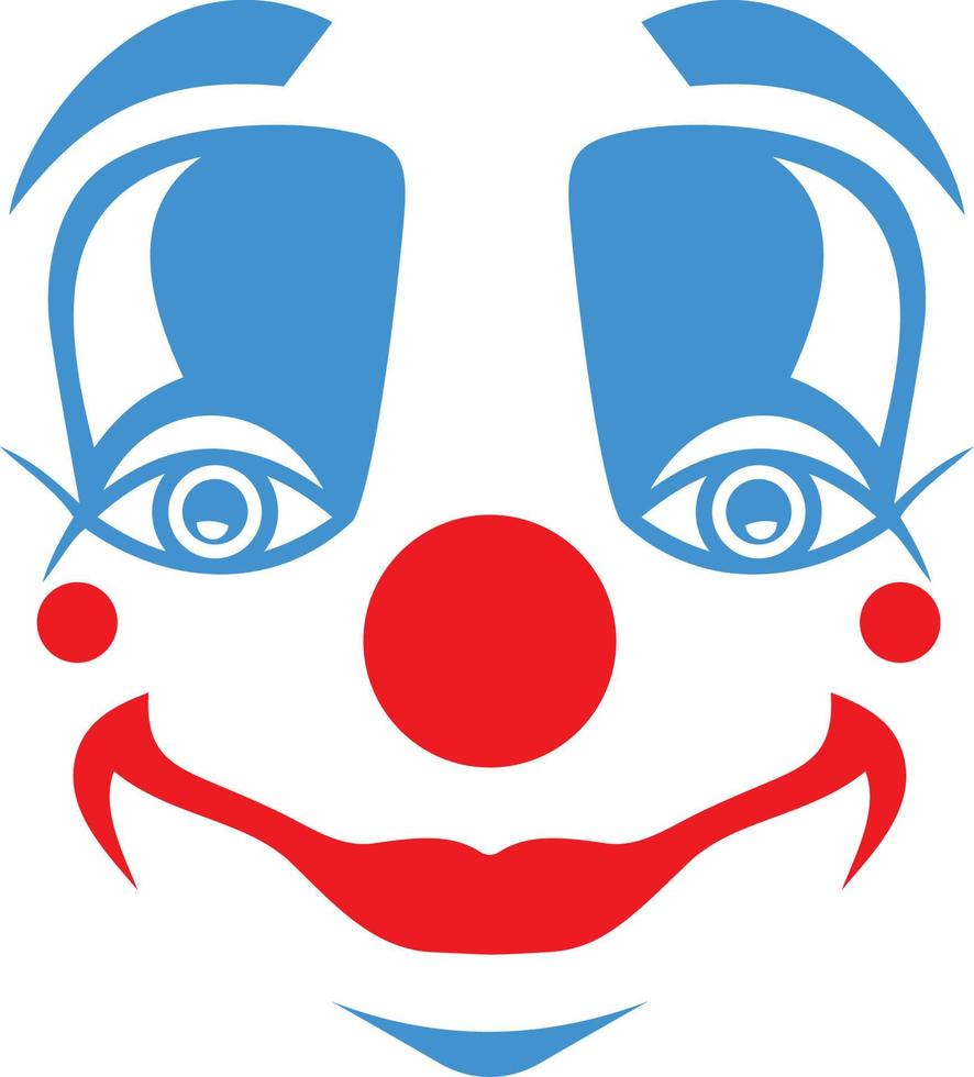 visage de clown dans un style plat vecteur