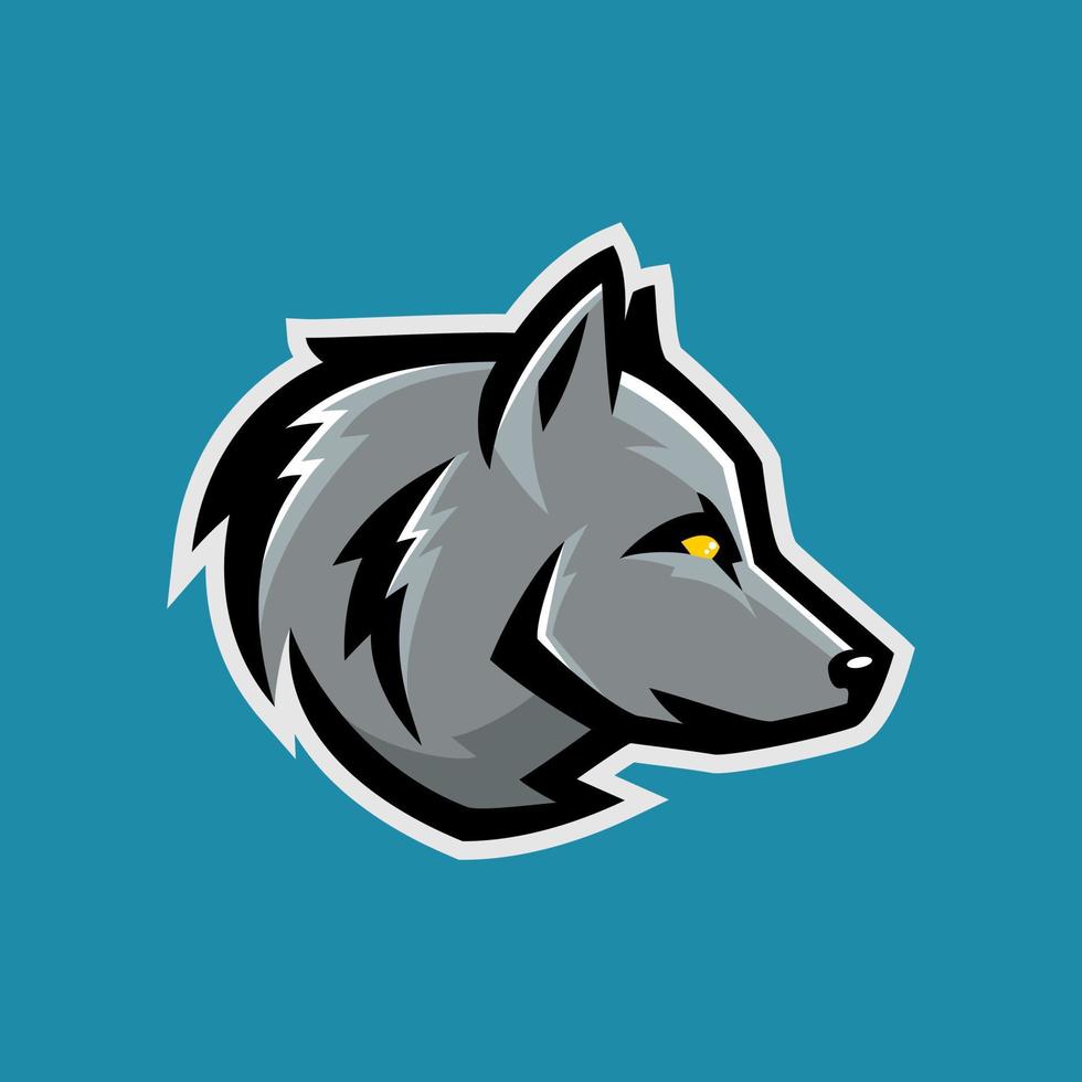 modèle de logo de jeu e-sport wolf vecteur