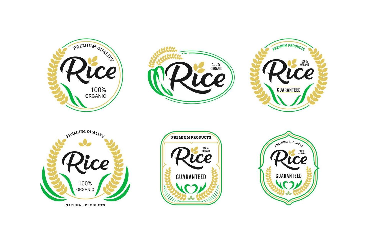 collection d'insignes de logo de riz vecteur