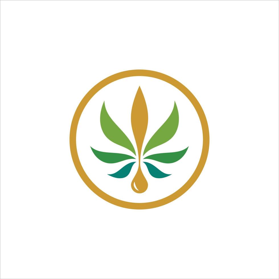 modèle de logo d'huile de CBD simple ou d'huile de chanvre vecteur