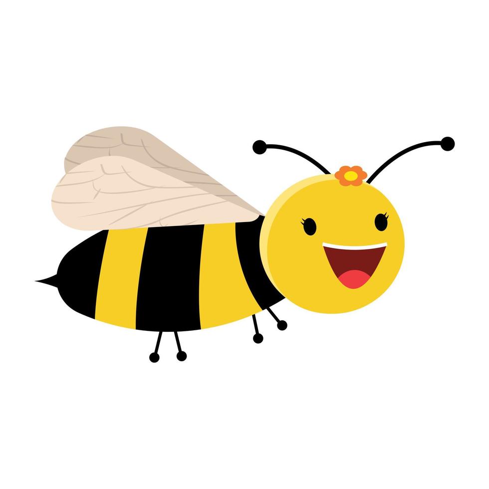 concepts d'abeille souriante vecteur