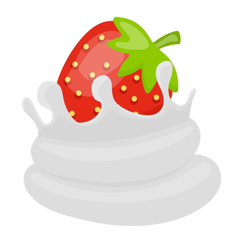 concepts de trempette aux fraises vecteur