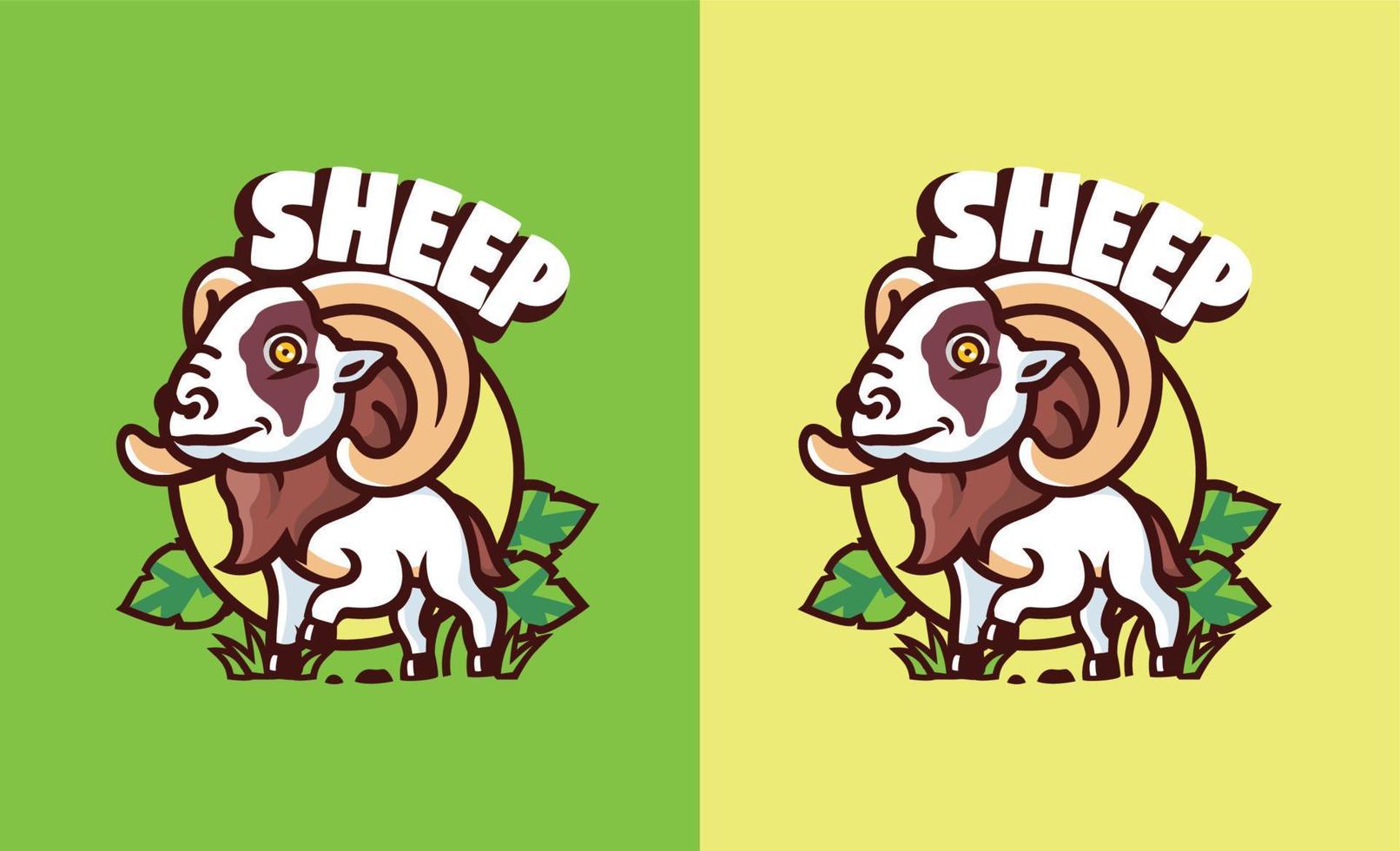 illustration moderne de mouton mignon vektor pour les logos et les impressions vecteur premium