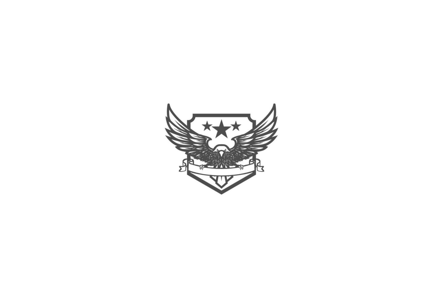 rétro vintage américain eagle hawk falcon badge emblème logo design vecteur