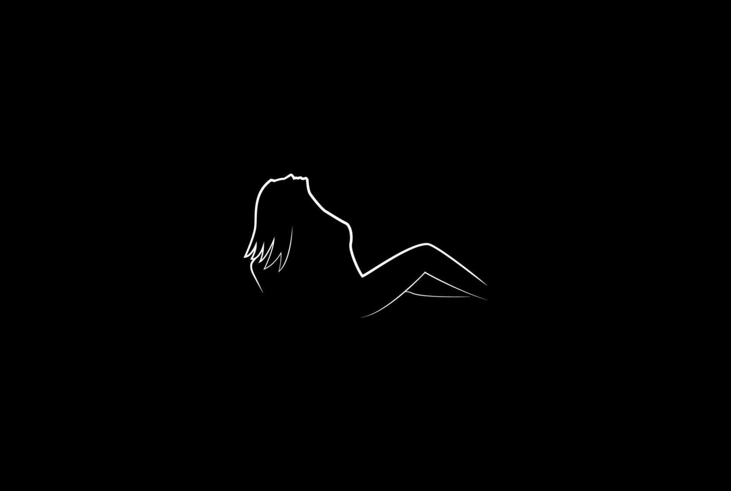 silhouette de fille de femme sexy chaude pour le vecteur de conception de logo de club de danseur de bande de barre