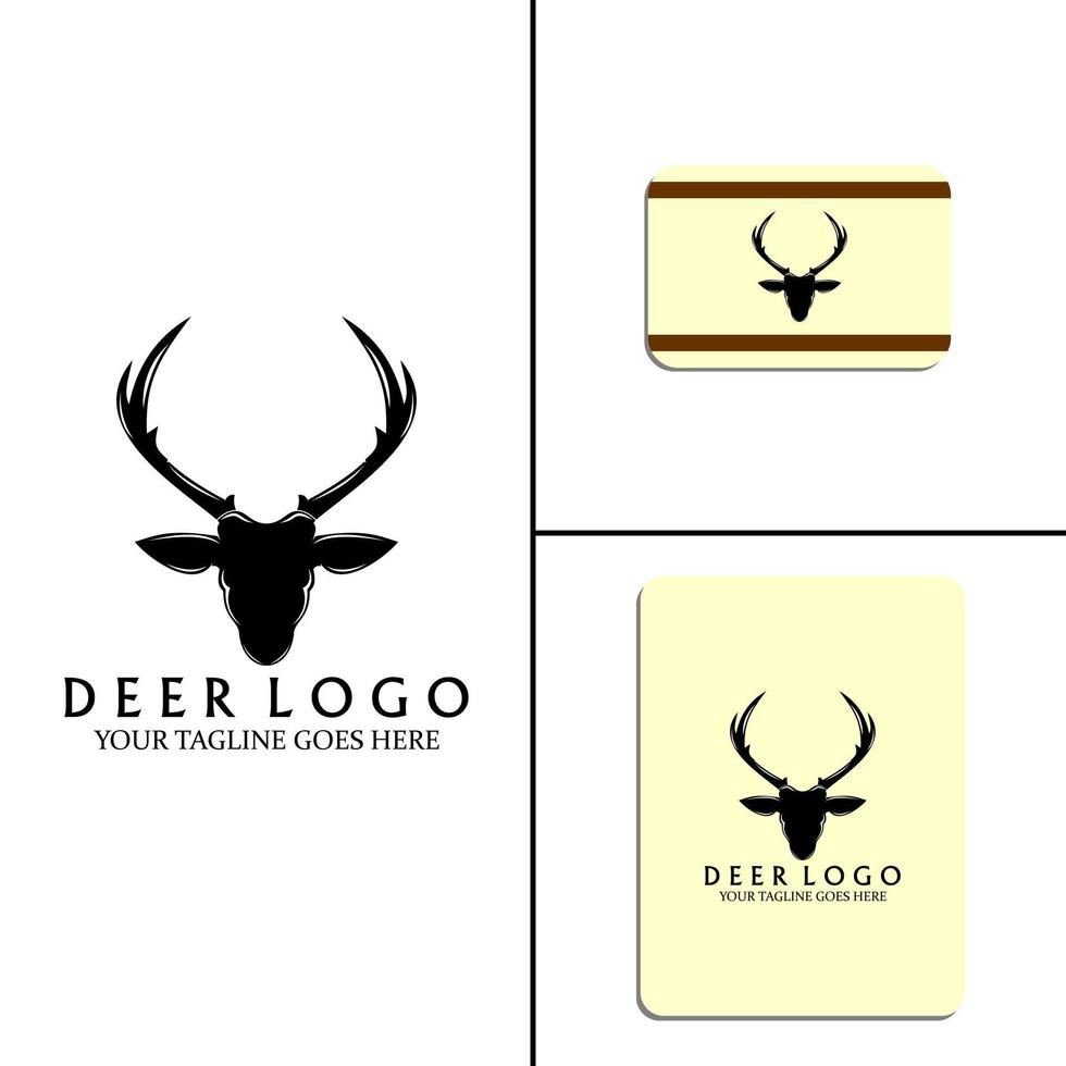 logo tête de cerf minimaliste vecteur