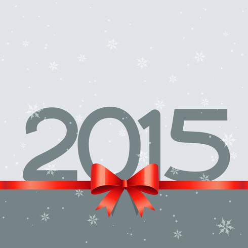 Design du nouvel an 2015 avec ruban rouge vecteur