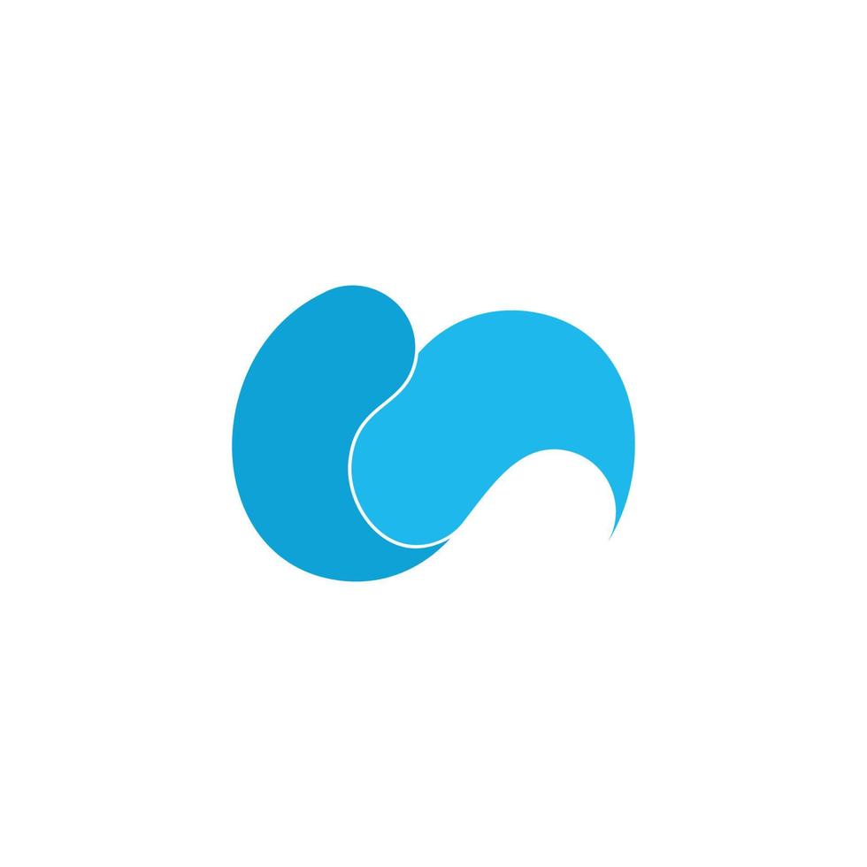 Résumé lettre c courbes bleu vague 3d design plat logo vecteur