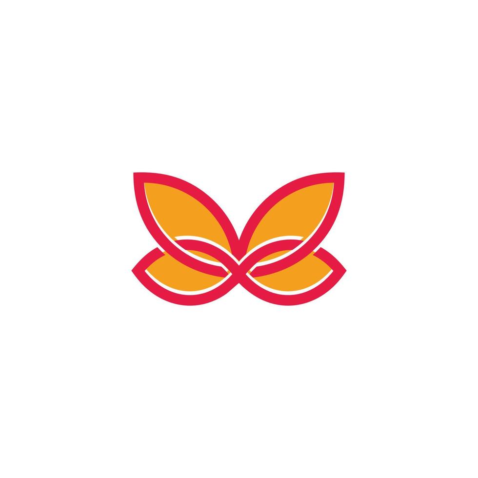 papillon abstrait simple ligne géométrique plat 3d ligne logo vecteur