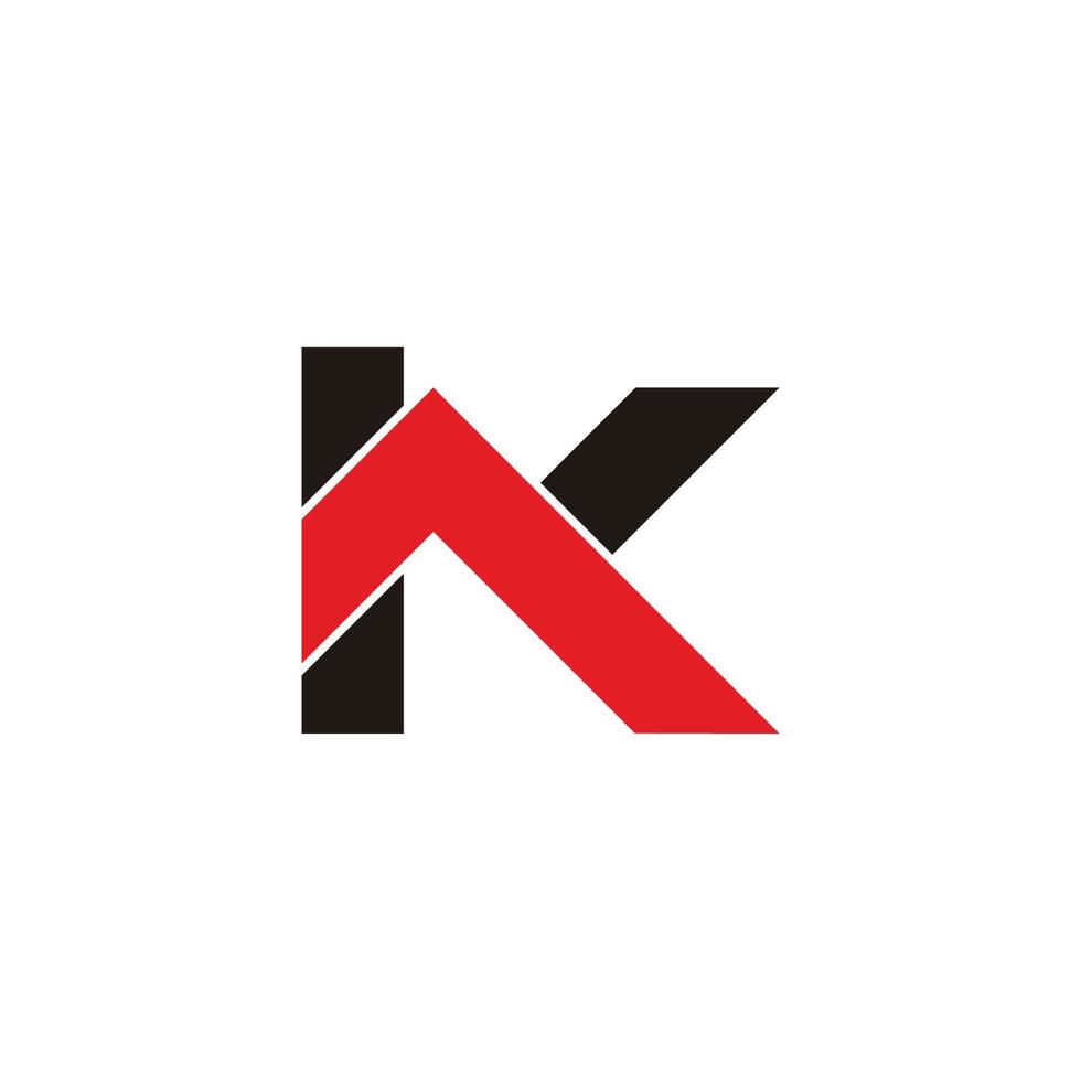 lettre abstraite k flèches vers le haut symbole vecteur logo
