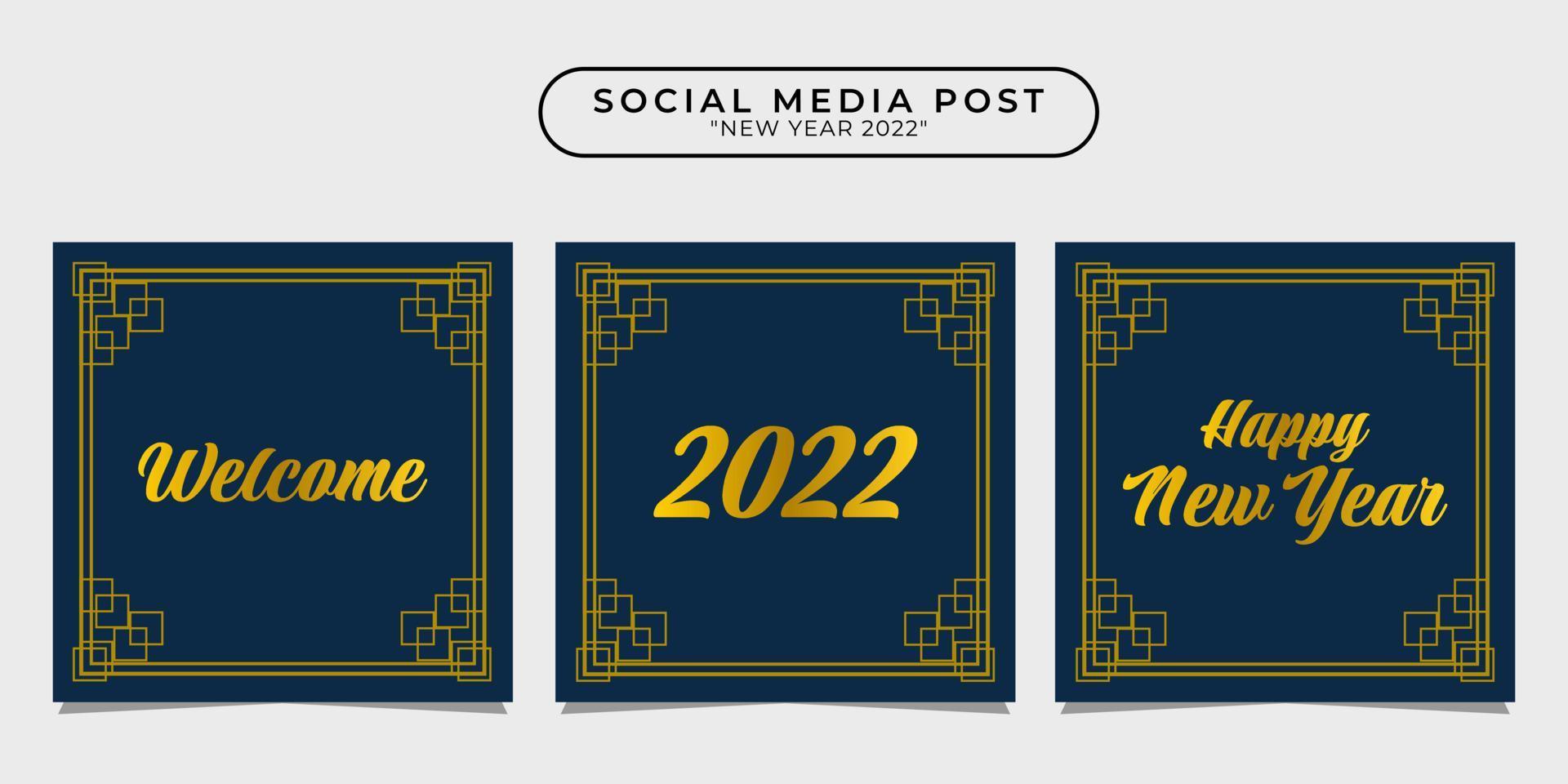 2022 bonne année collection de modèles de conception de publication de médias sociaux pour bannière, affiche, publicité, etc. vecteur