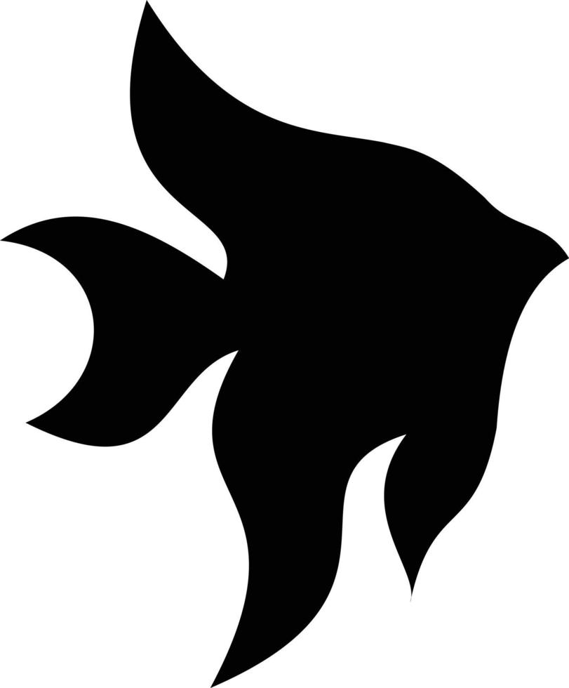 poisson d'ornement aux nageoires tordues de couleur noire vecteur