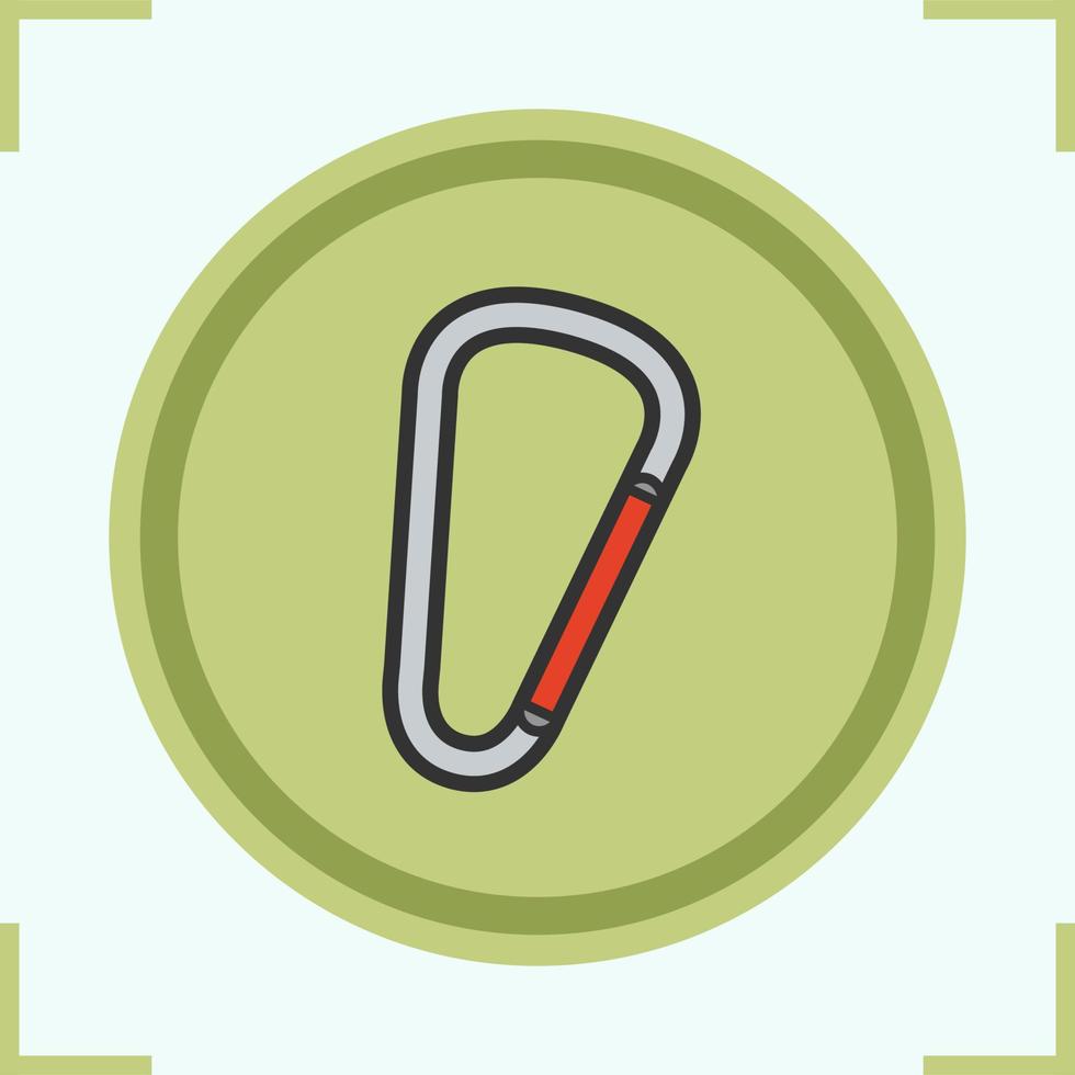 icône de couleur de mousqueton. alpinisme. illustration vectorielle de crochet à ressort isolé vecteur