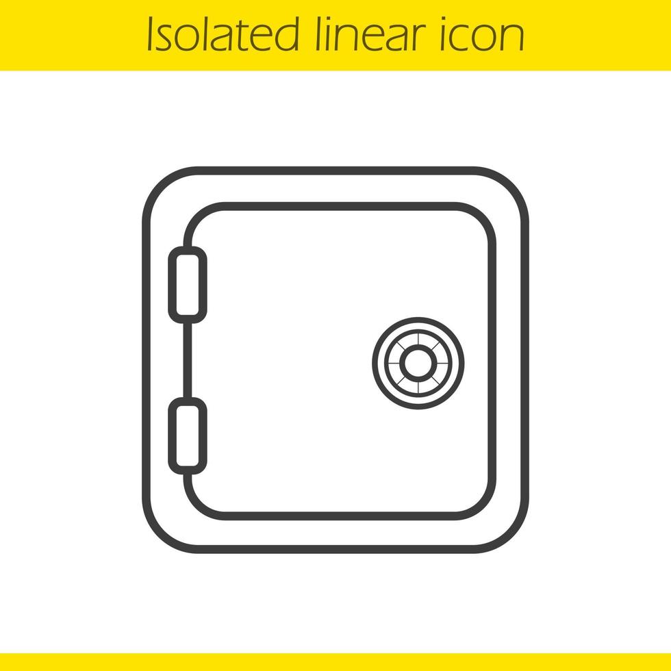 icône linéaire de boîte de dépôt. illustration de la ligne mince. symbole de contour de coffre-fort de banque. dessin de contour isolé de vecteur