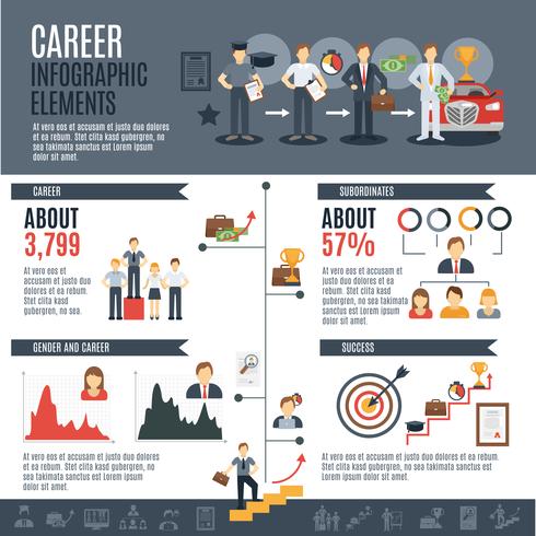 Set d&#39;infographie de carrière vecteur