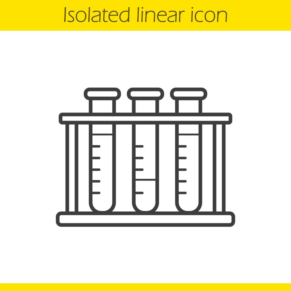 icône linéaire de support de tubes à essai. illustration de la ligne mince. symbole de contour. dessin de contour isolé de vecteur