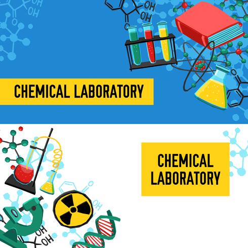 Ensemble de bannières de laboratoire vecteur