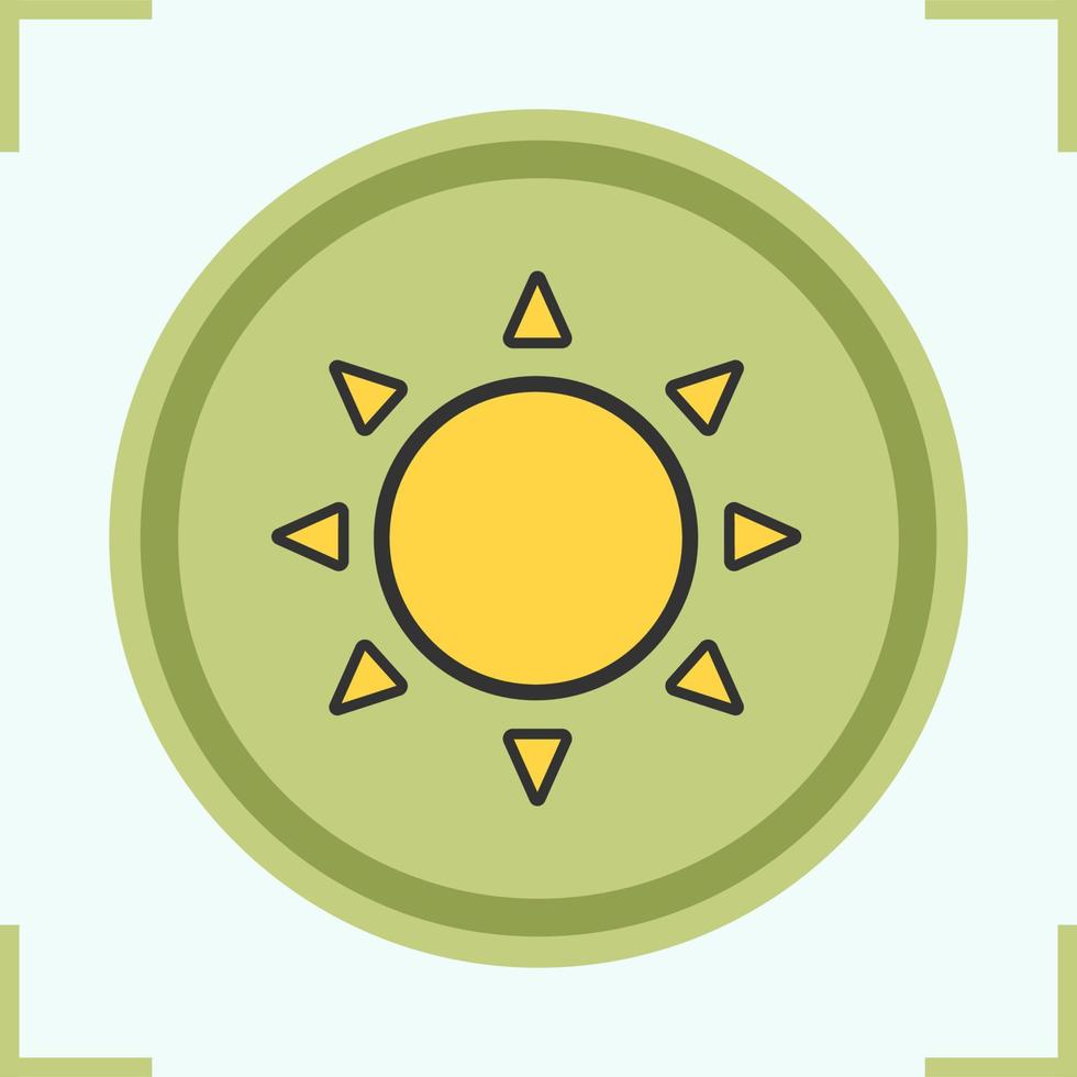 icône de couleur de soleil. ensoleillement. illustration vectorielle isolée vecteur