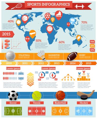 Set d&#39;infographie de sport vecteur