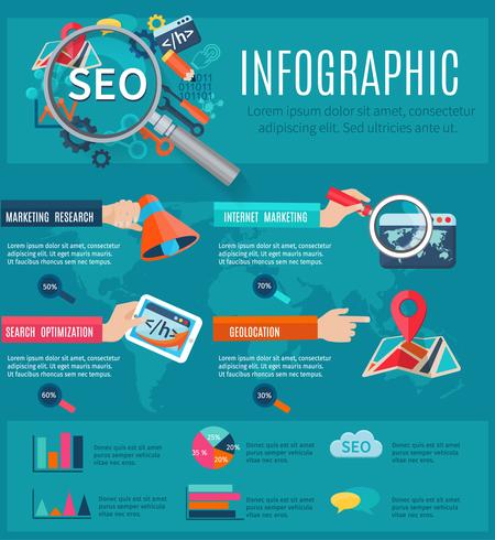 ensemble infographie seo vecteur