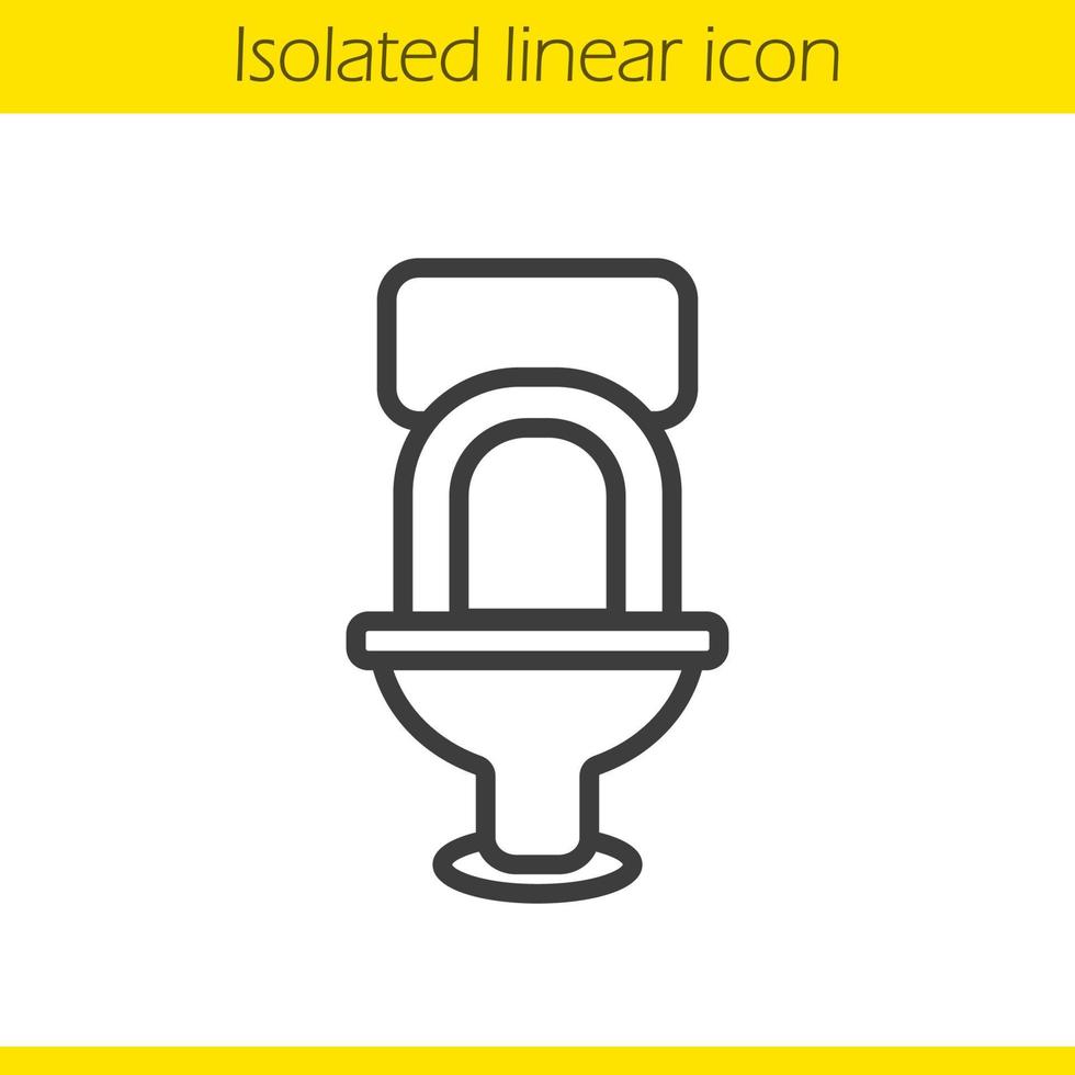 icône linéaire de toilette. illustration de fine ligne de wc. symbole de contour de cuvette de lavabo. dessin de contour isolé de vecteur