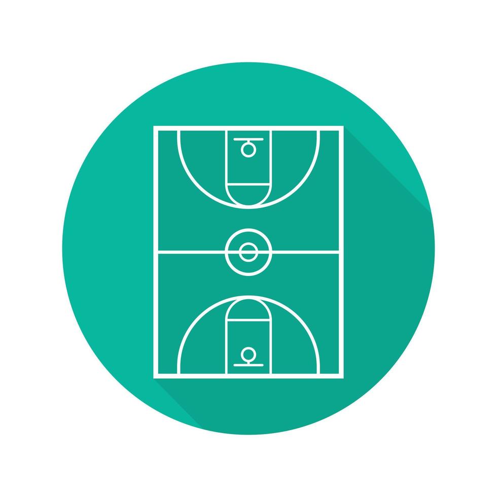 icône de terrain de basket plat linéaire grandissime. symbole de ligne de vecteur