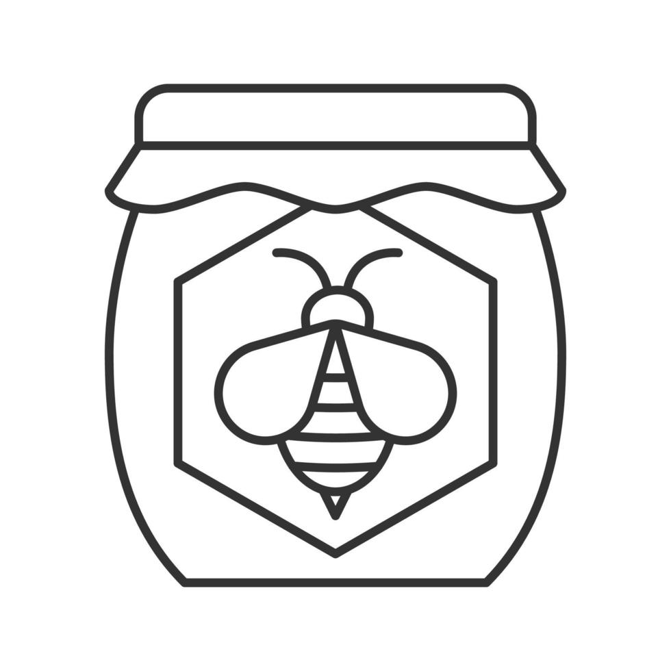 icône linéaire de pot de miel. illustration de la ligne mince. symbole de contour. dessin de contour isolé de vecteur
